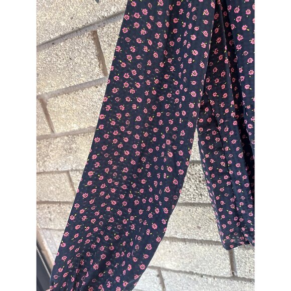 Womens On 34th Long Sleeve Floral Print Blouse Navy Pink Lightweight Ruffle Deta - Picture 5 of 8